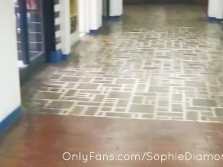 Little Ruby - Showing her ass and tits in the mall without underwear Stairs