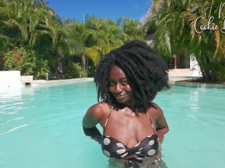 Stunning Ebony Model, poolside teaser!, damn Mrs Cookie Brownie is FIRE!!!