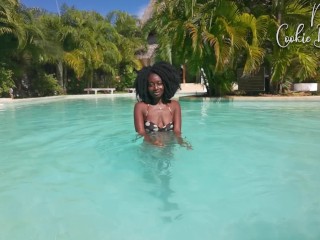 Stunning Ebony Model, poolside teaser!, damn Mrs Cookie Brownie is FIRE!!!