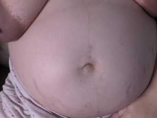 9 month pregnant wife showing to you her huge boobs and hairy pussy! Fuck her please