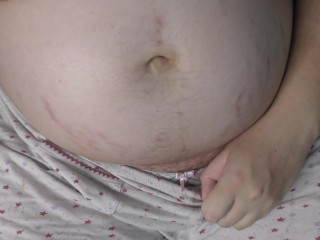 9 month pregnant wife showing to you her huge boobs and hairy pussy! Fuck her please