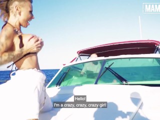 MAMACITAZ - Huge Tits MILF Gina Snake Drains Cock Of Cum On A Boat Full Scene