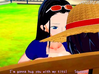 Luffy Alone in an Island with Nami and Nico Robin... They Fucked Hard - One Piece Hentai Compilation
