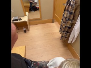 Public Dressing Room Blowjob And Cum Swallow - Very Risky