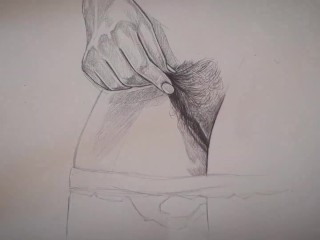 Just like that fuck me, please .Pencil drawing .So sexy beautiful,Missionary loving