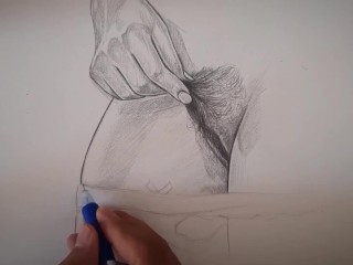 Just like that fuck me, please .Pencil drawing .So sexy beautiful,Missionary loving