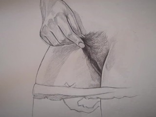 Just like that fuck me, please .Pencil drawing .So sexy beautiful,Missionary loving