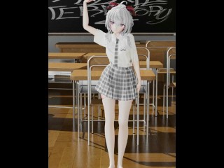 GENSHIN IMPACT GANYU SCHOOL UNIFORM CLASSROOM UNDRESS DANCE 3D VERTICAL SCREEN HENTAI WHITE HAIR