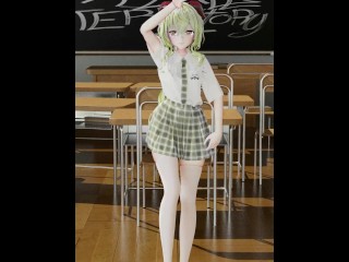 GENSHIN IMPACT GANYU SCHOOL UNIFORM CLASSROOM UNDRESS DANCE 3D VERTICAL SCREEN HENTAI WHITE HAIR