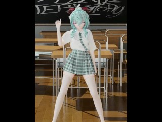 GENSHIN IMPACT GANYU SCHOOL UNIFORM CLASSROOM UNDRESS DANCE 3D VERTICAL SCREEN HENTAI WHITE HAIR