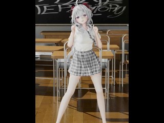 GENSHIN IMPACT GANYU SCHOOL UNIFORM CLASSROOM UNDRESS DANCE 3D VERTICAL SCREEN HENTAI WHITE HAIR