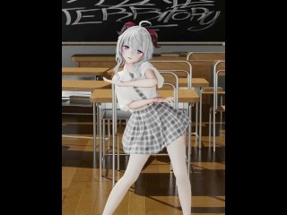 GENSHIN IMPACT GANYU SCHOOL UNIFORM CLASSROOM UNDRESS DANCE 3D VERTICAL SCREEN HENTAI WHITE HAIR