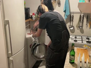 Innocent Girl Gets Fucked By Stranger While She Is STUCK In The Washing Machine