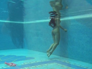 Hungarian naked Sazan Cheharda swimming teasing