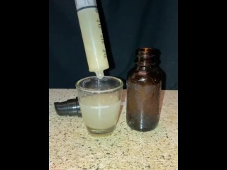 DIY spray cum lube using 5.5 tablespoons of my own cum