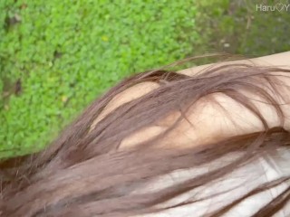 【素人】透明感抜群の色白彼女と野外で生SEX♡精子大量注入 素人カップル/美少女/色白美乳/中出し/フル動画(26分)/일본여대생과질내사정섹스