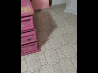 He came home from work and my husband records me while I take a shower and I change in front of him