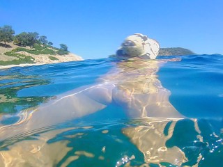 Underwater CLOSE UP PEE and Naked Swimming