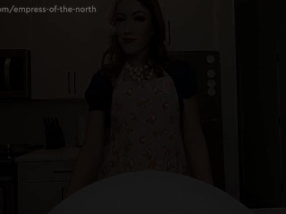 Busty Gentle Housewife Feeder turns Mean Domme Feeder POV