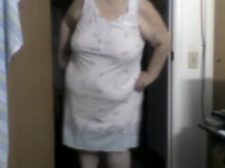 a big woman in nightgown