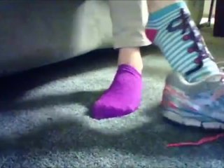 Sneakers and Mismatched Socks Frieda Ann Foot Fetish