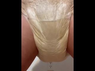 3rd PEE in MESSY DIAPER. She cums from twerking!