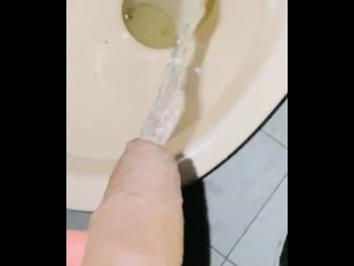 Uncut cock foreskin touch pissing at the gym bathroom best hot long foreskin piss 