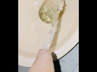 Uncut cock foreskin touch pissing at the gym bathroom best hot long foreskin piss 