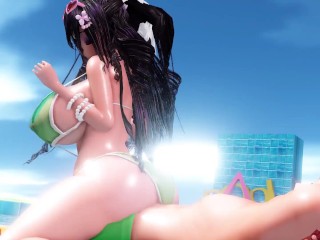 Zytra riding dick at the pool