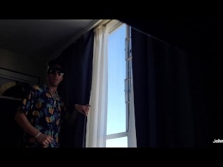 johnholmesjunior caught shooting huge cum load open condo window solo jerk off while neigbours watch
