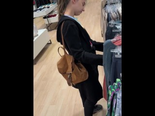 Stripping completely naked in public store!