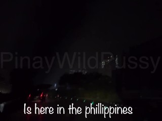 Pinay Wild Pussy On The Road During The Super Typhoon Karding