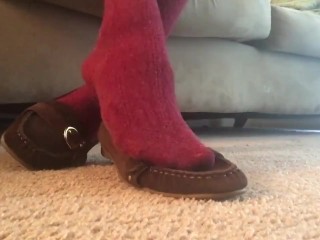 Thigh high socks and loafers Frieda Ann Foot Fetish