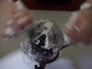 18 yo virgin girl plays with shaving foam - ASMR