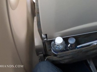 ETREMELY RISKY handjob on a plane full of people