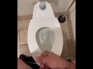 Cumshot in public bathroom (couldn’t hold it anymore)