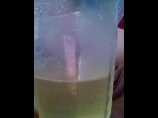 1/2 LITER YELLOW PISS for my PISS SLAVE 😈 - AngyCums