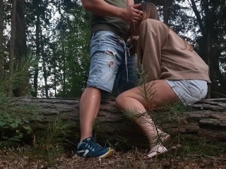 Babe Fucks in the Forest With her Boss after work, forgetting about her husband. Cheating Wife.