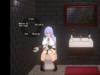 Top hentai NSFW 18+ game Doll room sucking my dick while sitting on the toilet