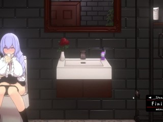 Top hentai NSFW 18+ game Doll room sucking my dick while sitting on the toilet