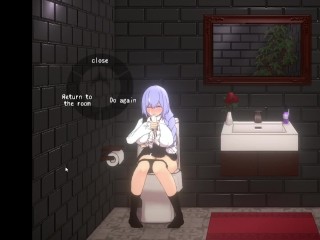 Top hentai NSFW 18+ game Doll room sucking my dick while sitting on the toilet