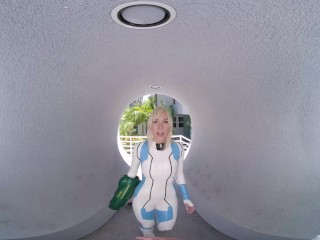 Blonde Babe Kay Lovely As METROID DREAD SAMUS ARAN Heals You With Pussy VR Porn