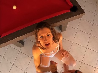 Anal sex and facial on the pool table for Lety Howl in POVan