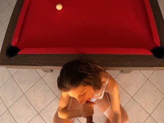 Anal sex and facial on the pool table for Lety Howl in POVan