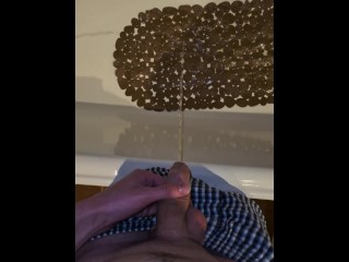 Hot night peeing to the bath POV | 4K