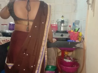 Horny Sali get fucked in kitchen while working by jija ji