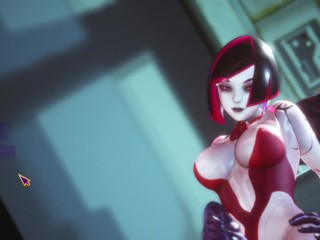 Subverse - Furry monster rubs a huge dick between the thighs of a cyber girl