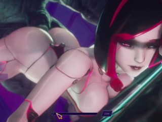 Subverse - Huge furry monster with giant dick cumshot in cyberpunk girl