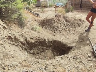 Hard Work under the sun. Can you imagine what's going on inside my shoes? Wait for my sweaty feet.