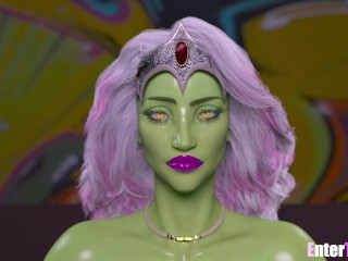 Freaky Trans Alien Queen gets her ass pounded by BBC